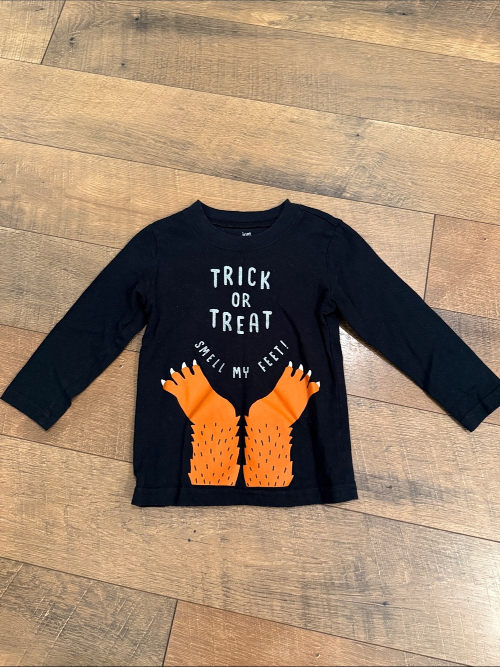 Carter's Black Long Sleeve 'Trick or Treat' Shirt with Orange Monster Feet